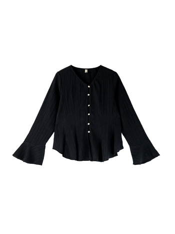 Cardigan pentru femei plus size cu decolteu în V, mâneci în formă de potcoavă, croi care evidențiază talia, amestec viscosa-nylon, țesătură bubble weave, model monocrom, primăvara 2025