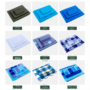 Set de lenjerie de pat din bumbac, trei piese, model în dungI, imprimare și vopsire reactive, țesătură simplă, stil modern minimalist