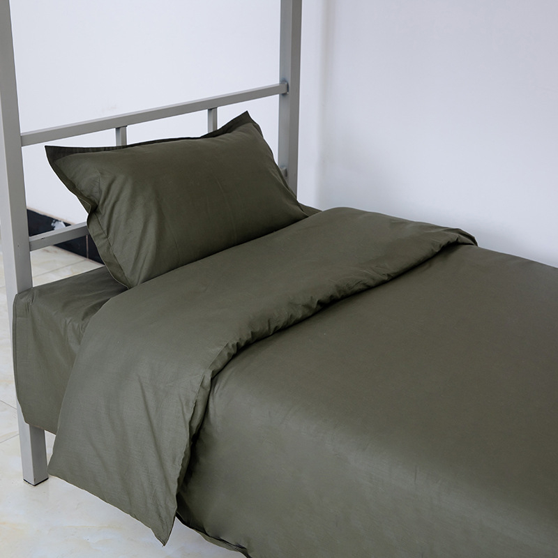 Set de lenjerie de pat din bumbac, trei piese, model în dungI, imprimare și vopsire reactive, țesătură simplă, stil modern minimalist