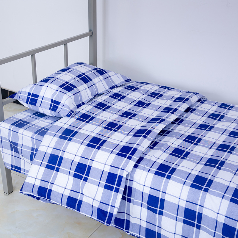 Set de lenjerie de pat din bumbac, trei piese, model în dungI, imprimare și vopsire reactive, țesătură simplă, stil modern minimalist