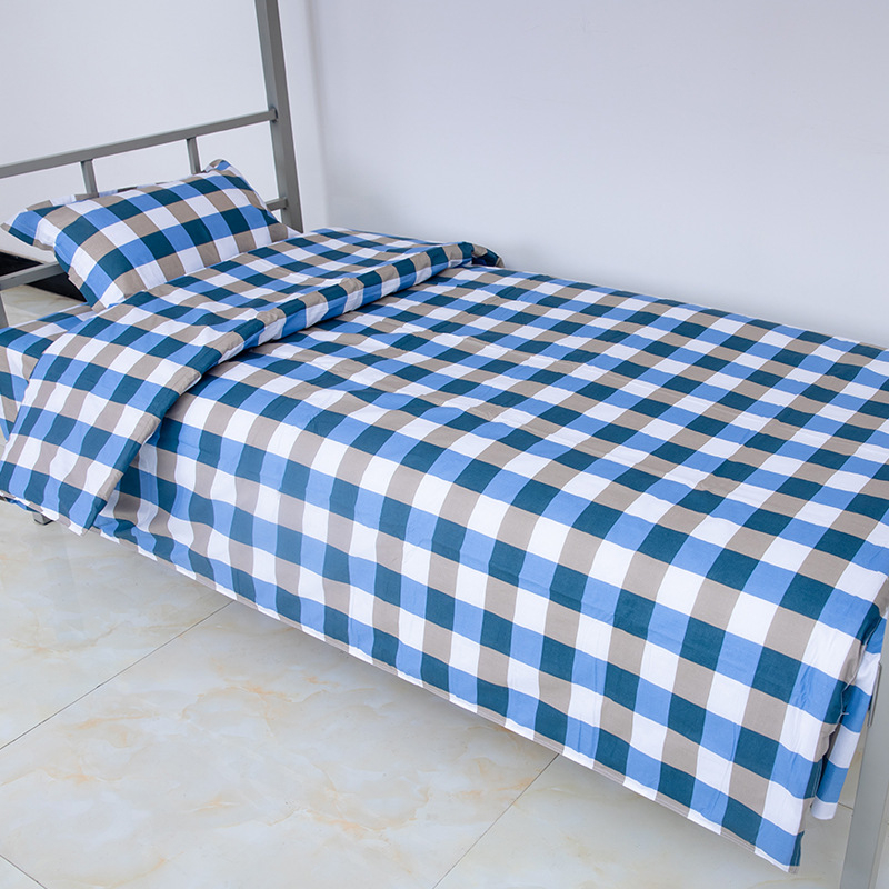 Set de lenjerie de pat din bumbac, trei piese, model în dungI, imprimare și vopsire reactive, țesătură simplă, stil modern minimalist