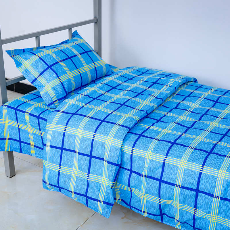 Set de lenjerie de pat din bumbac, trei piese, model în dungI, imprimare și vopsire reactive, țesătură simplă, stil modern minimalist