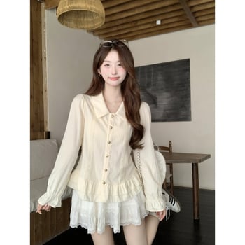 Bluza damă, croială lejeră, guler polo, mâneci scurte, toamna 2025, poliester