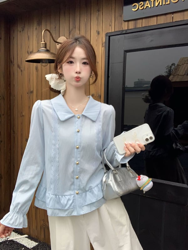 Bluza damă, croială lejeră, guler polo, mâneci scurte, toamna 2025, poliester