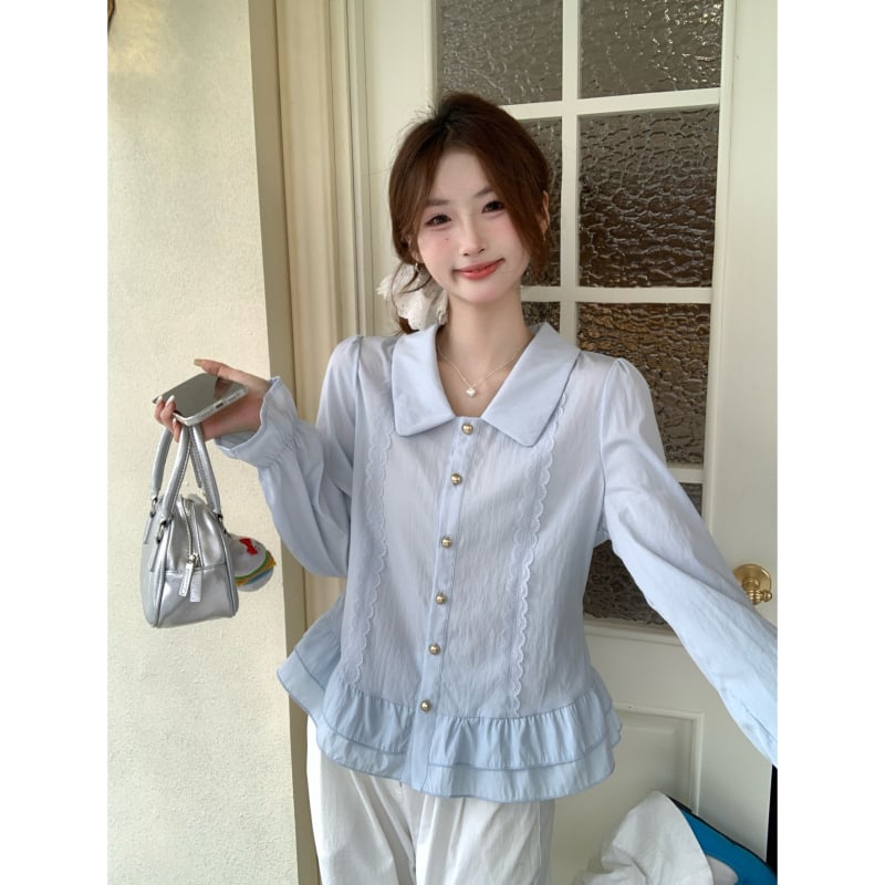 Bluza damă, croială lejeră, guler polo, mâneci scurte, toamna 2025, poliester