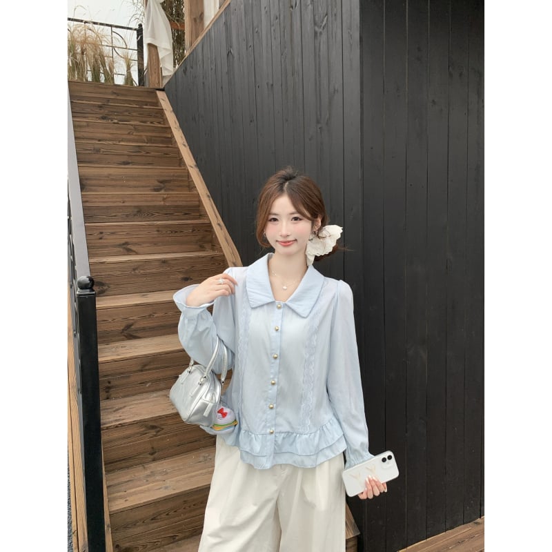 Bluza damă, croială lejeră, guler polo, mâneci scurte, toamna 2025, poliester