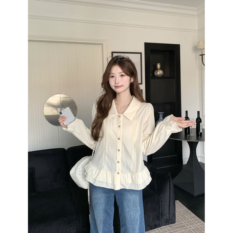 Bluza damă, croială lejeră, guler polo, mâneci scurte, toamna 2025, poliester