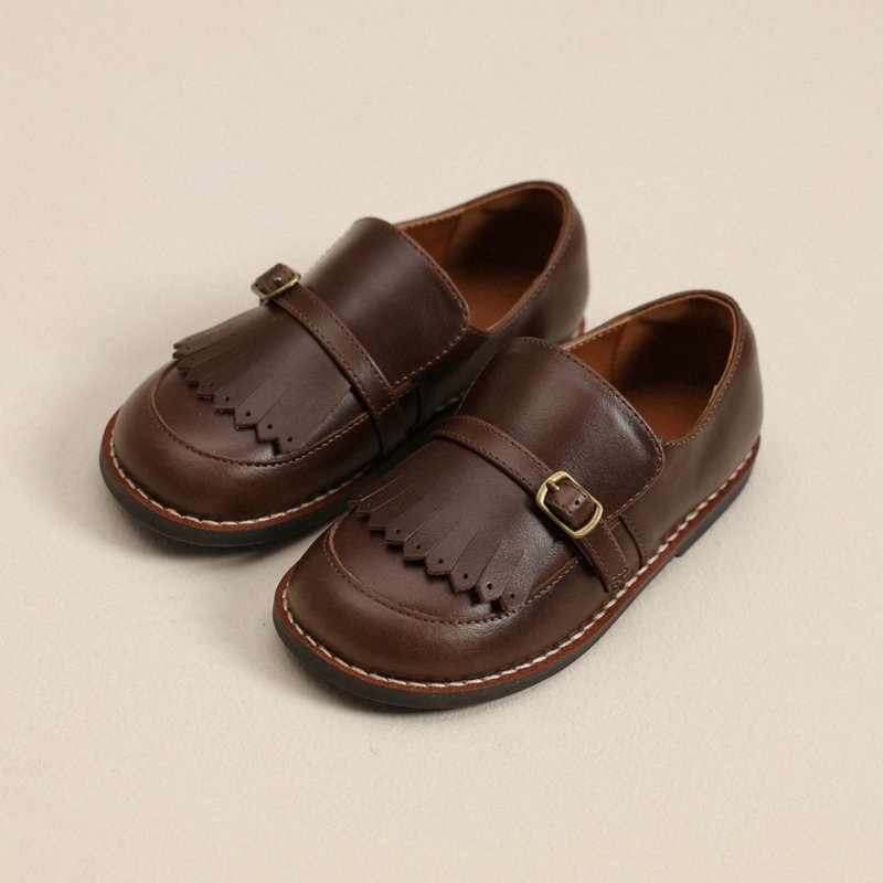 Dječji loafers u britanskome stilu, slip-on, gornji dio od Super Fiber, kožna podstava, PU uloška, gumena potplat, niski kroj, unisex