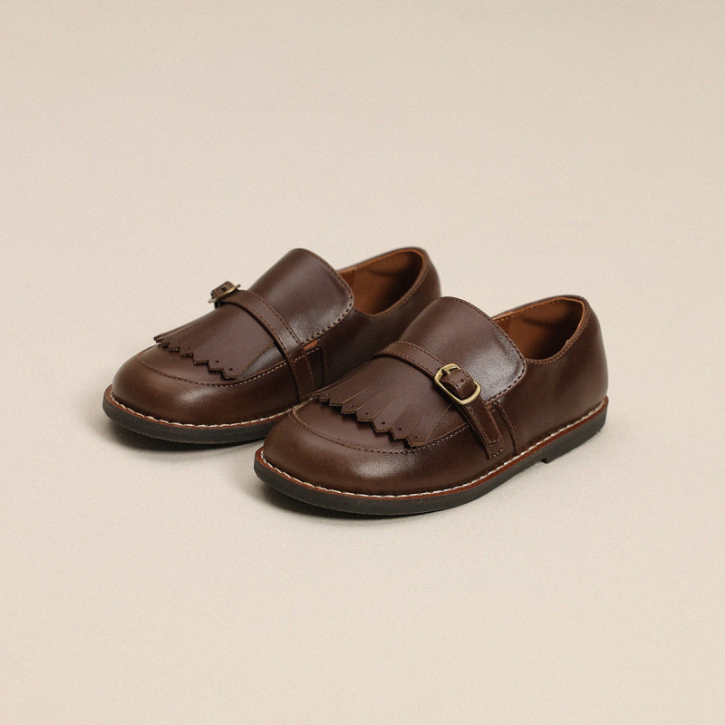 Dječji loafers u britanskome stilu, slip-on, gornji dio od Super Fiber, kožna podstava, PU uloška, gumena potplat, niski kroj, unisex