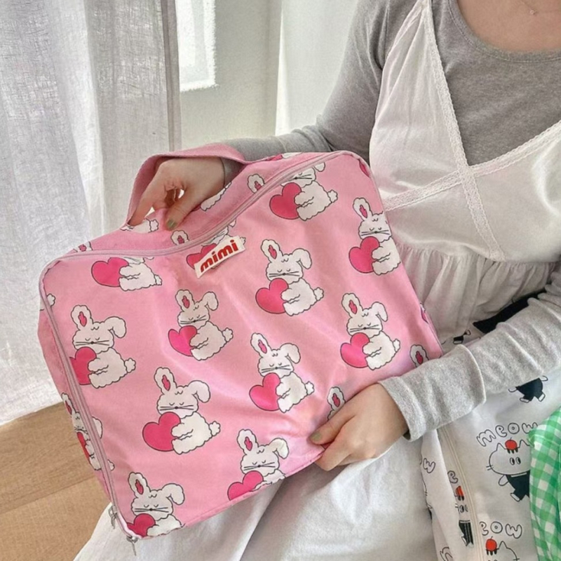 Putna torba s karikaturnim otiskom, nylon kubičnog oblika, prozračna, za putovanja