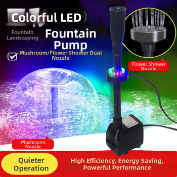 Φονταν με ροκ-κραν λιβάδα με ακροφύσιο μανιταριού για μικρό ενυδρείο με LED φως — Υλικό: Χρώμιο-Ζιρκόνιο-Χαλκός; Μάρκα: Άλλο