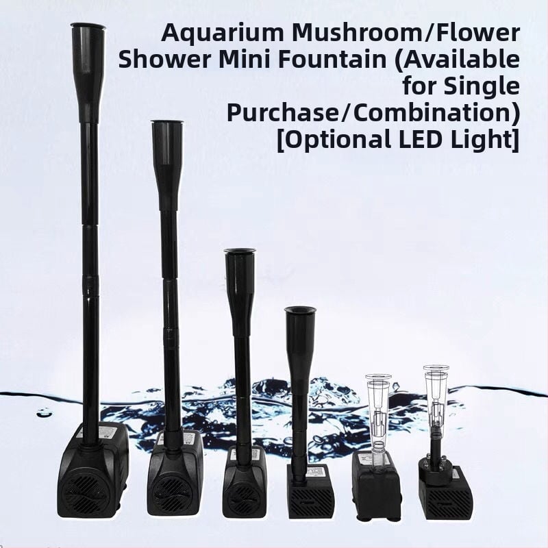 Φονταν με ροκ-κραν λιβάδα με ακροφύσιο μανιταριού για μικρό ενυδρείο με LED φως — Υλικό: Χρώμιο-Ζιρκόνιο-Χαλκός; Μάρκα: Άλλο