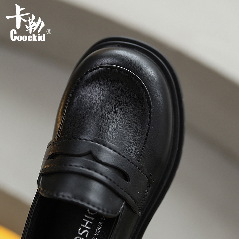 Детски сценични обувки, PU горна част, гумена подметка, средна височина, стил Корейско–британски, за деца 1–12 г., лепена конструкция, есен 2025