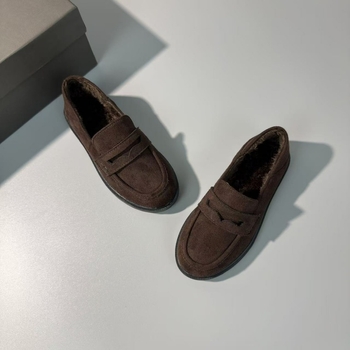 Детски лоуфъри от велур, текстилна горна част, гумена подметка, нисък връх, подложка с изкуствен косъм