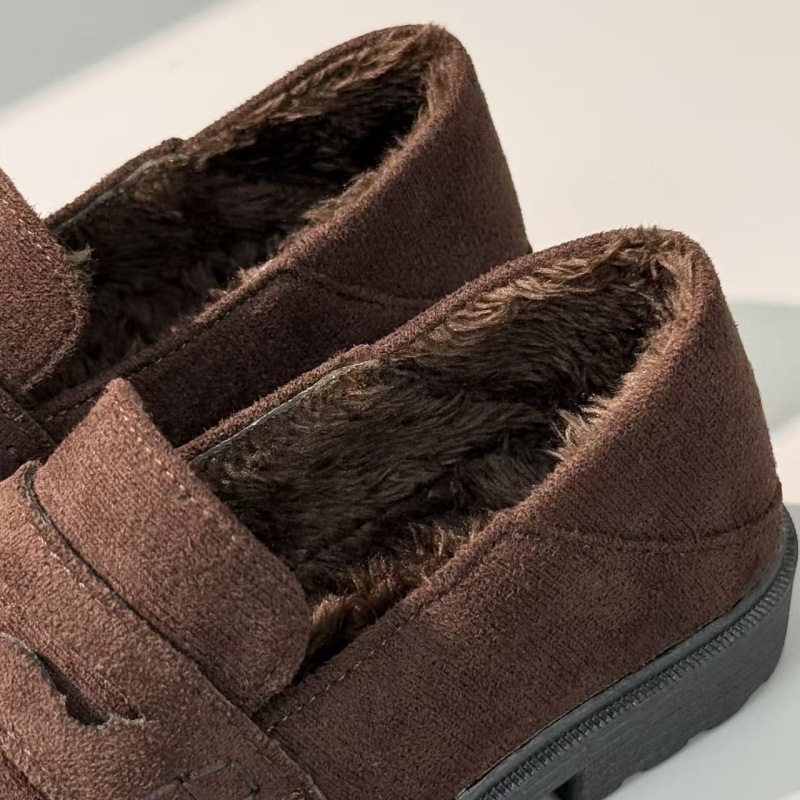 Детски лоуфъри от велур, текстилна горна част, гумена подметка, нисък връх, подложка с изкуствен косъм