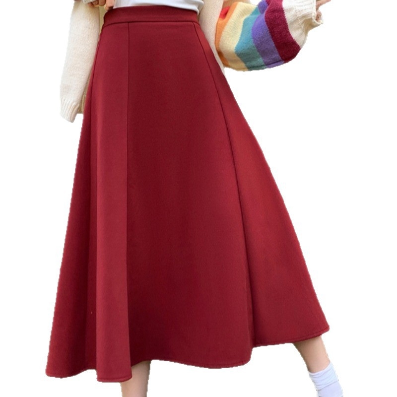 A-образна миди пола, ромбов принт, полиестерна тъкан, висока талия, средна дължина, есен 2025