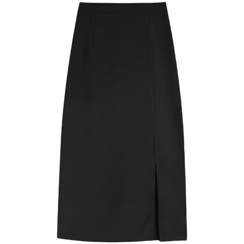 A-образна midi пола, корейски стил, микроеластична смес полиестер и регенерирана целулоза, лято 2024