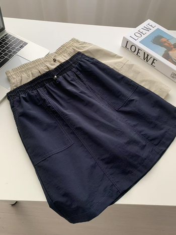 A-linijska suknja s visokim strukom, korejskog stila retro dojam, pamuk-nylon smjesa (50-70% pamuk, 30-50% nylon), ljeto 2025