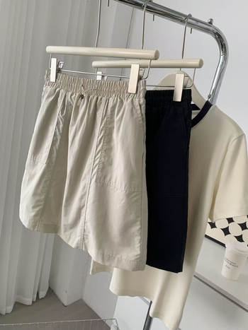 A-linijska suknja s visokim strukom, korejskog stila retro dojam, pamuk-nylon smjesa (50-70% pamuk, 30-50% nylon), ljeto 2025