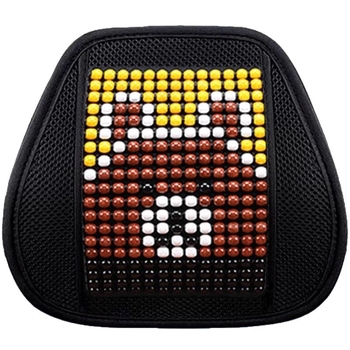 Μαξιλάρι οσφυϊκό αυτοκινήτου με ξύλινα χάντρες, αναπνεόμενο, γέμισμα από συνθετικές ίνες, σχέδιο καρτούν