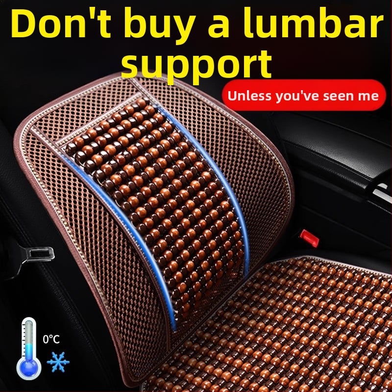 Μαξιλάρι οσφυϊκό αυτοκινήτου με ξύλινα χάντρες, αναπνεόμενο, γέμισμα από συνθετικές ίνες, σχέδιο καρτούν