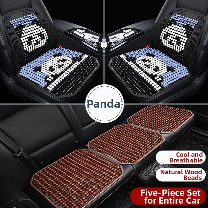 Μαξιλάρι οσφυϊκό αυτοκινήτου με ξύλινα χάντρες, αναπνεόμενο, γέμισμα από συνθετικές ίνες, σχέδιο καρτούν