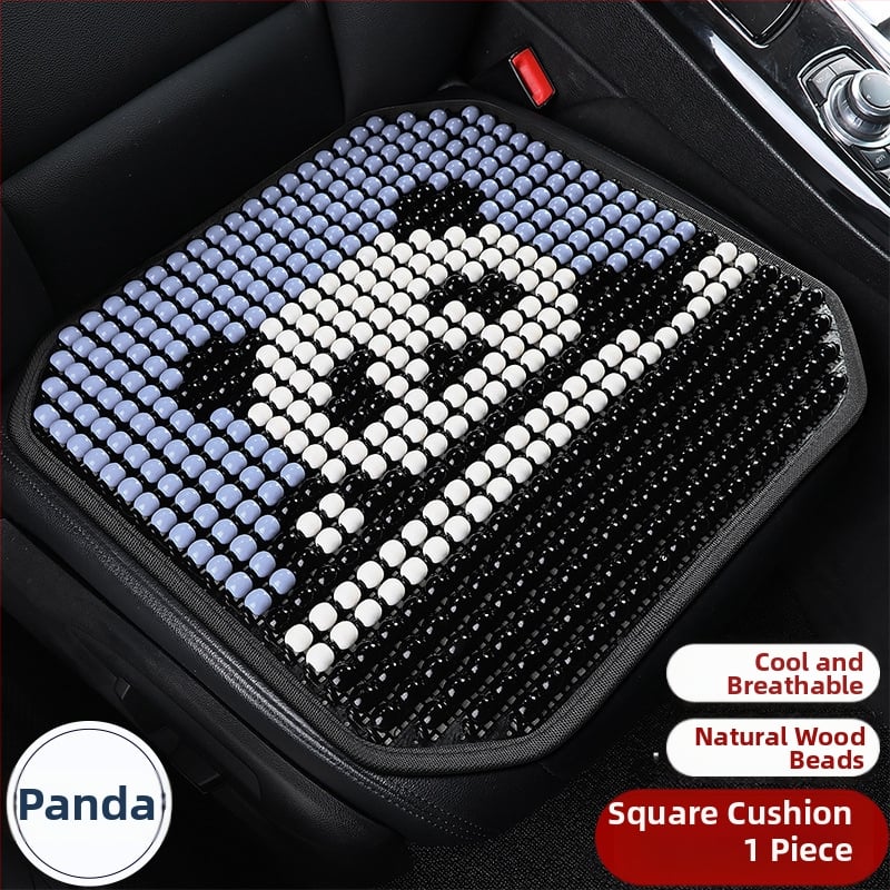 Μαξιλάρι οσφυϊκό αυτοκινήτου με ξύλινα χάντρες, αναπνεόμενο, γέμισμα από συνθετικές ίνες, σχέδιο καρτούν