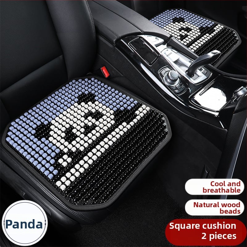 Μαξιλάρι οσφυϊκό αυτοκινήτου με ξύλινα χάντρες, αναπνεόμενο, γέμισμα από συνθετικές ίνες, σχέδιο καρτούν