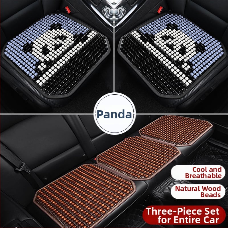 Μαξιλάρι οσφυϊκό αυτοκινήτου με ξύλινα χάντρες, αναπνεόμενο, γέμισμα από συνθετικές ίνες, σχέδιο καρτούν