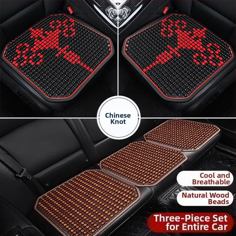 Μαξιλάρι οσφυϊκό αυτοκινήτου με ξύλινα χάντρες, αναπνεόμενο, γέμισμα από συνθετικές ίνες, σχέδιο καρτούν