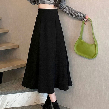 Suknja kišobran, midi duljine, model s panelima različitih boja, viskozni materijal, volani