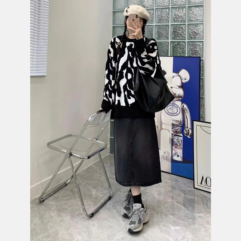 Дънена пола А-линия, средна дължина, 95% памук, Зима 2023