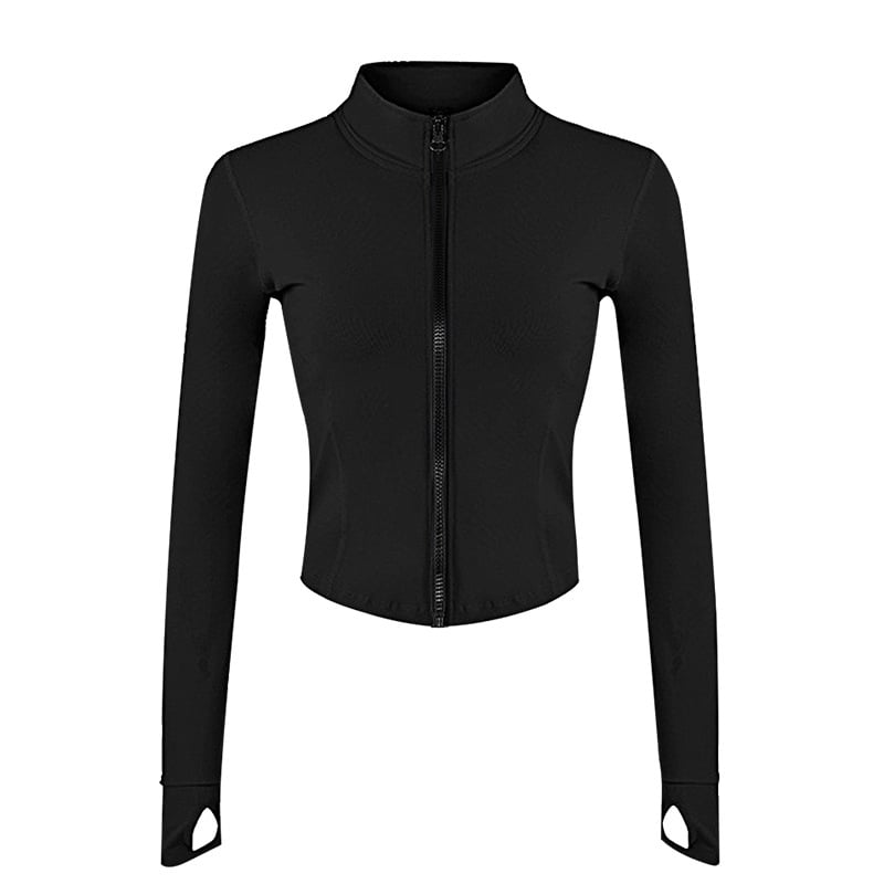 Hypersports γυναικείο τοπ προπόνησης με φερμουάρ για τρέξιμο και γιόγκα, ύφασμα νάιλον/νάιλον, επένδυση σπαντέξ 12%, για όλες τις εποχές