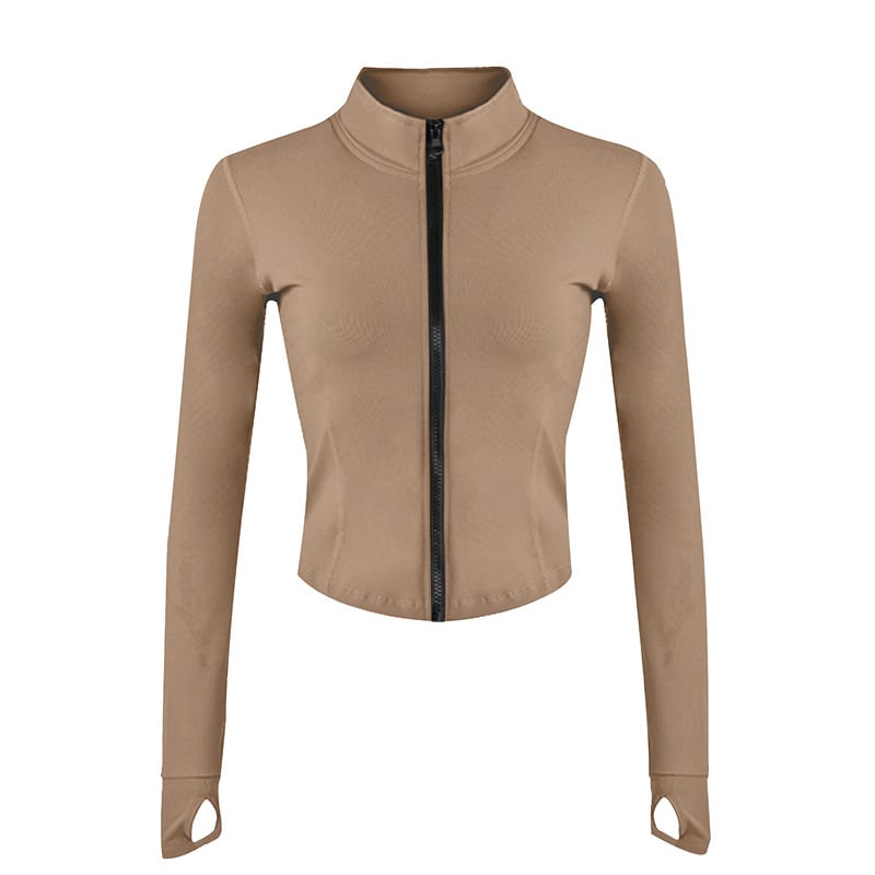 Hypersports γυναικείο τοπ προπόνησης με φερμουάρ για τρέξιμο και γιόγκα, ύφασμα νάιλον/νάιλον, επένδυση σπαντέξ 12%, για όλες τις εποχές