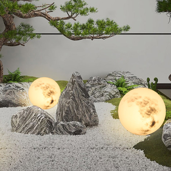 Лунна лампа за ландшафтно оформление на вили и дворове – изделия от смола, пластмаса/смола, китайски стил, Natural Space