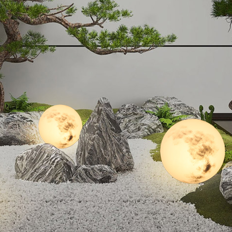 Лунна лампа за ландшафтно оформление на вили и дворове – изделия от смола, пластмаса/смола, китайски стил, Natural Space