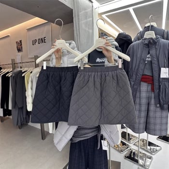 Pamuk A-linijska suknja, japansko-korejski casual stil, kratka duljina, zima 2025