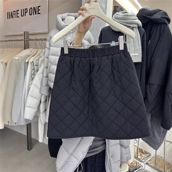 Pamuk A-linijska suknja, japansko-korejski casual stil, kratka duljina, zima 2025