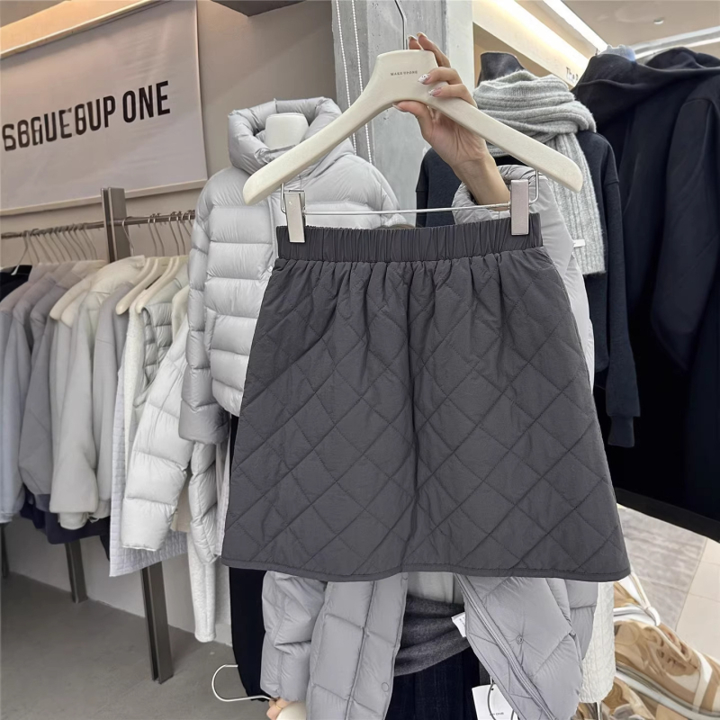 Pamuk A-linijska suknja, japansko-korejski casual stil, kratka duljina, zima 2025
