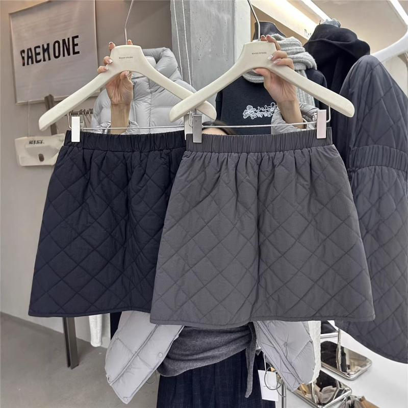 Pamuk A-linijska suknja, japansko-korejski casual stil, kratka duljina, zima 2025