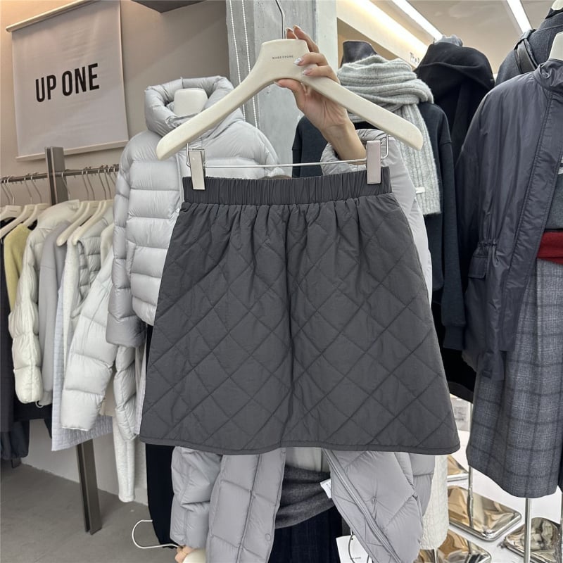 Pamuk A-linijska suknja, japansko-korejski casual stil, kratka duljina, zima 2025