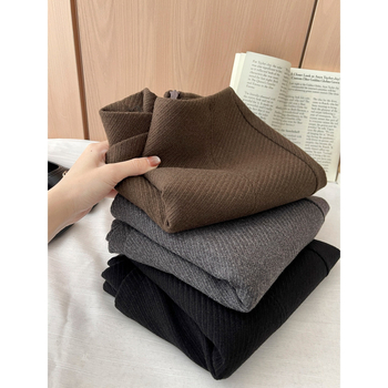 Xmhp ретро твил вълнена пола с странична цепка, А-линейна кройка, имитация на две части, зима 2025