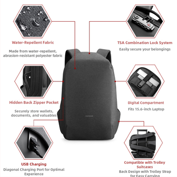 Unisex cestovný batoh, nepremokavý, objem 20-35 L, pre 15 palcový notebook, polyester