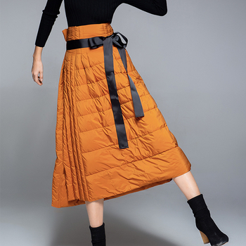 Дълга пола в А‑форма, едноцветна, полиестерна тъкан, микроеластичност, зима 2025