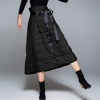 Дълга пола в А‑форма, едноцветна, полиестерна тъкан, микроеластичност, зима 2025