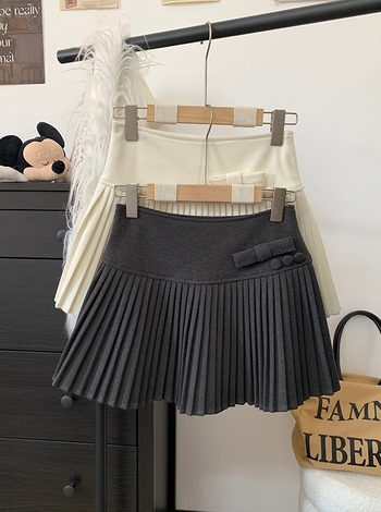 Suknja s visokim strukom, plisirana A-linija, poliester 95%+, tkanina