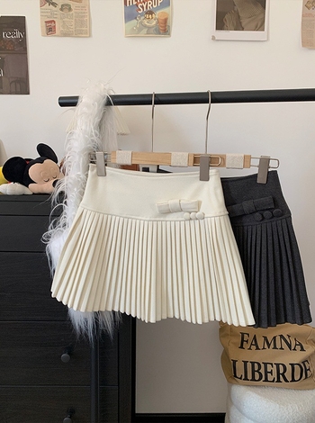 Suknja s visokim strukom, plisirana A-linija, poliester 95%+, tkanina