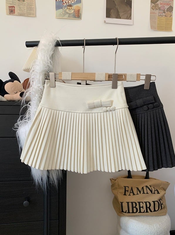 Suknja s visokim strukom, plisirana A-linija, poliester 95%+, tkanina