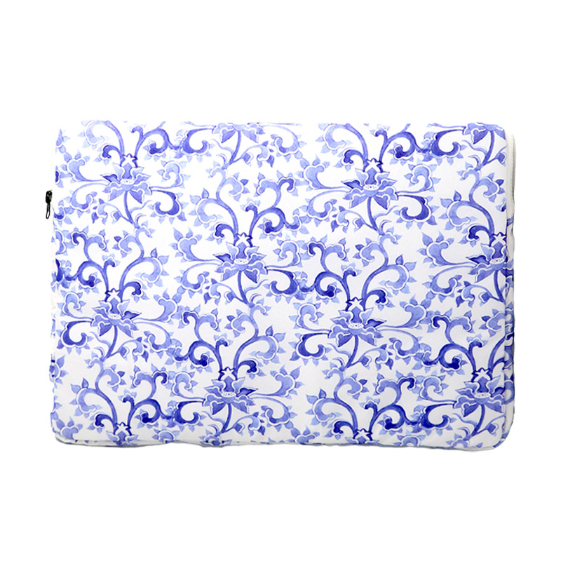 Zhuoyi husă rezistentă la șocuri pentru laptop și tabletă, model cu flori, căptușeală din poliester, stil urban simplu
