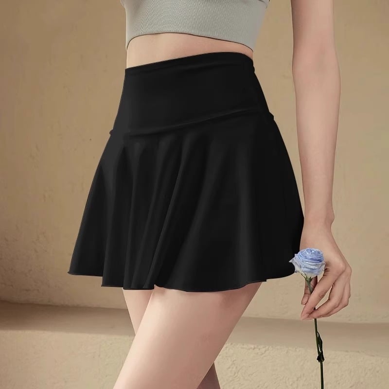 Fustă sport pentru femei în linie A – nailon 70–80% / spandex 20–30%, elasticitate mare, stil de vară